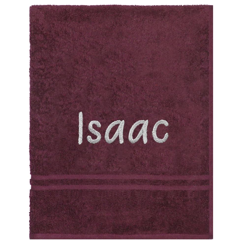 TeddyT's Personalised School Swimming Bath Towel with Embroidered Name (Burgundy)