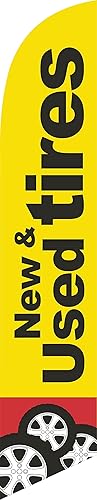 Miniatura 4 de GLOBAL ADVERTISING SOLUTIONS - Venta de neumáticos usados, neumáticos nuevos y usados, bandera de plumas rojas y amarillas, letrero llamativo para