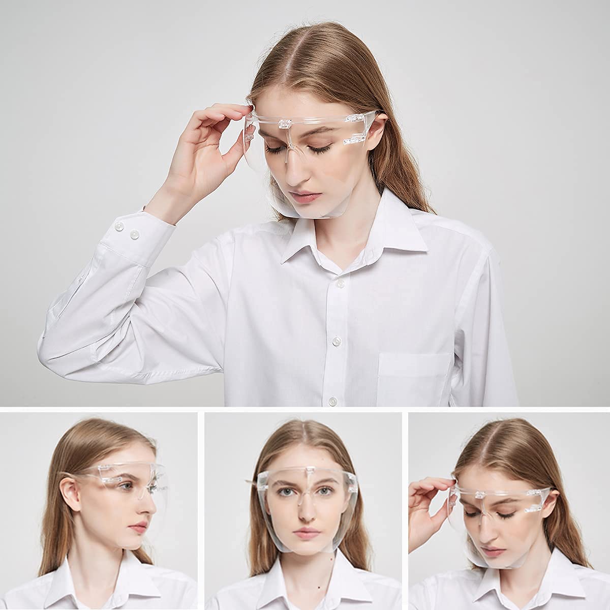 Reutilizables Pantalla Facial Transparente y Antivaho de Seguridad Pantalla Facial Protectora para Hombres y Mujeres para Proteger los Ojos y la Cara Prueba de Viento (2PCS)