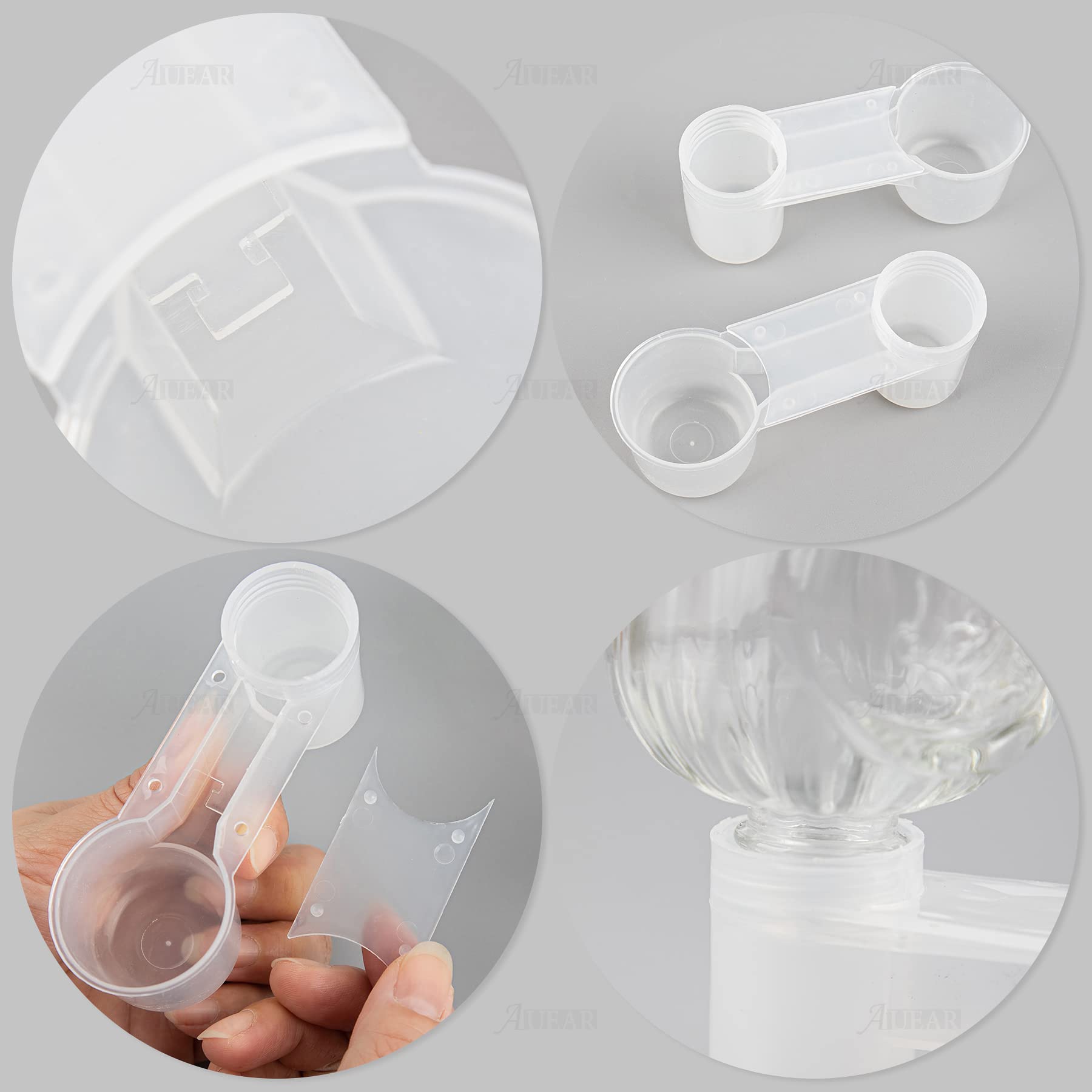 AUEAR, Set of 12 Bird Drinker Feeder Cup Soda Pop Water Bottle Plastic for Pigeons Parrot Chicken Supplies (Clear)