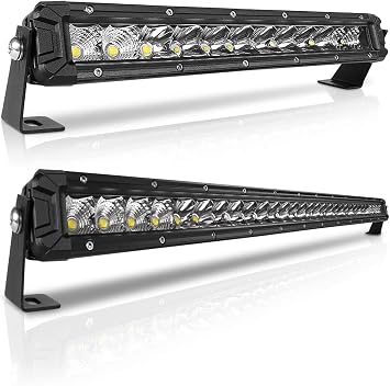 32 Inch & 12 Inch LED Light Bar Single Row Flood & Spot Beam Combo Off Road LED Light Bar Driving Light for Truck Pickup SUV ATV UTV Roof Bumper