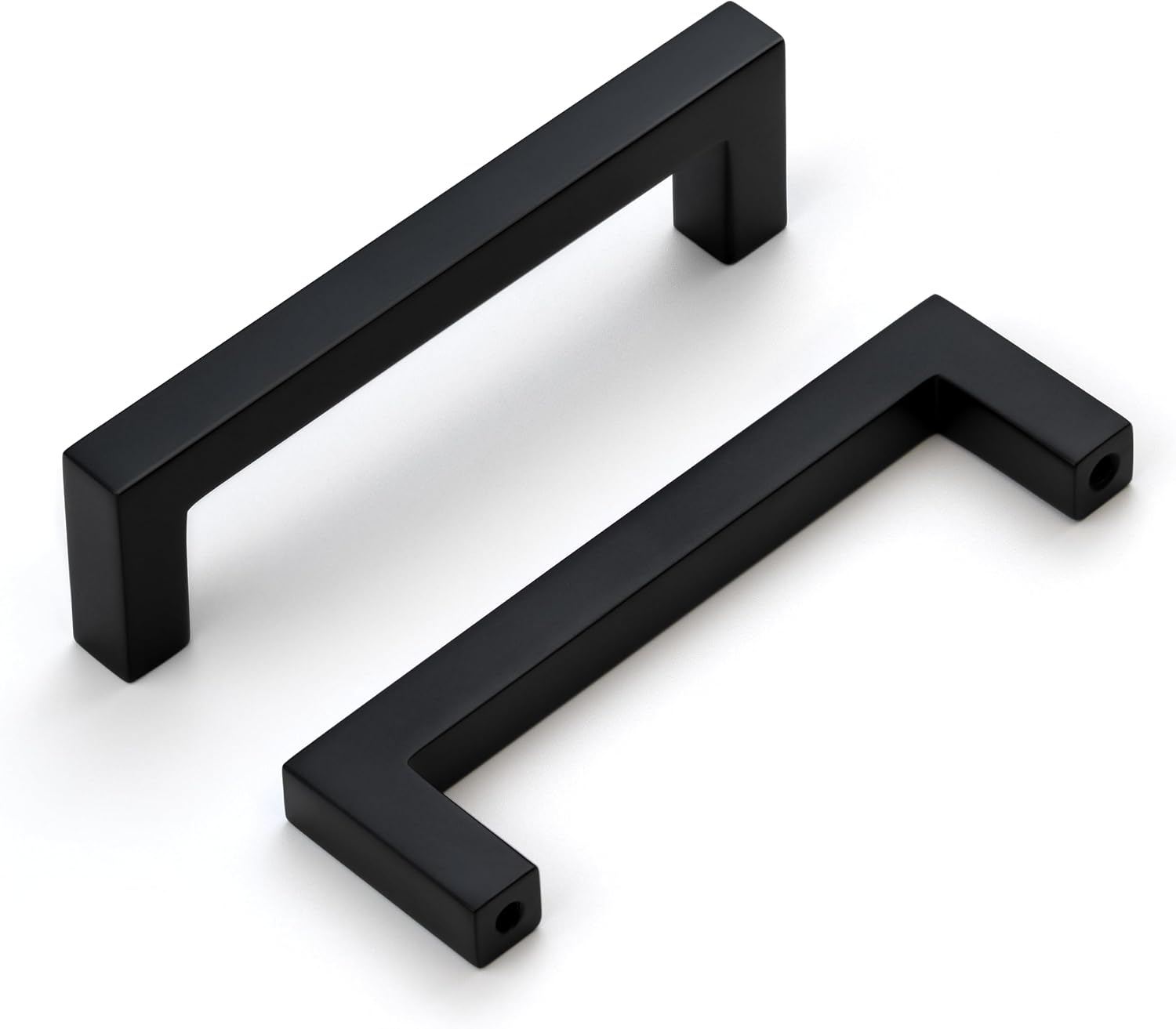 HESTIA HARDWARE 10 Pack 3.75″ Black Kitchen Cabinet Handles and Bathroom Cabinet Handles | 96mm Kitchen Cabinet Handles Black Matte and Square Drawer Handles (Z22.96mm.10.D)