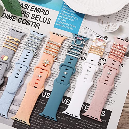 Watch Band Charms For Apple Smart Watch For Women Decorative Ring Loops 38Mm 40Mm 41Mm 42Mm 44Mm 45Mm Compatible With Iwatch Series 7 6 5 4 3 2 1 Smartwatch Band Accessories Diamond Jewelry(No Watch Band) (Cartoon Cute Mouse) #TOP6