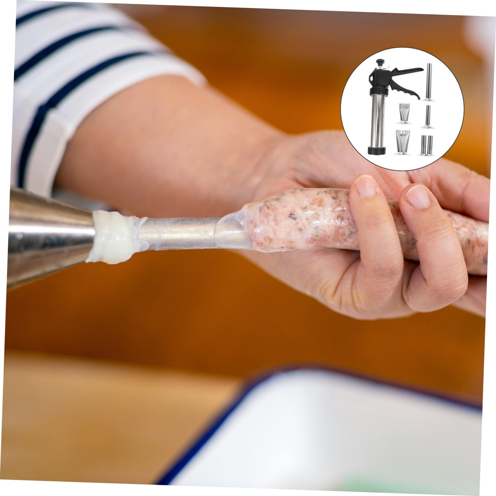 STOBAZA Insaccatrice Manuale per Salsicce Tubo per Insaccatura Fornitura per Produzione di Salsicce Gadget da Cucina Utile