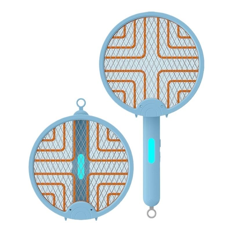Fly Swatter For Indoors Foldable Portable Electric Handheld Swatter For Restaurant Kitchen Balcony Hotel Garden Patio(Blue)