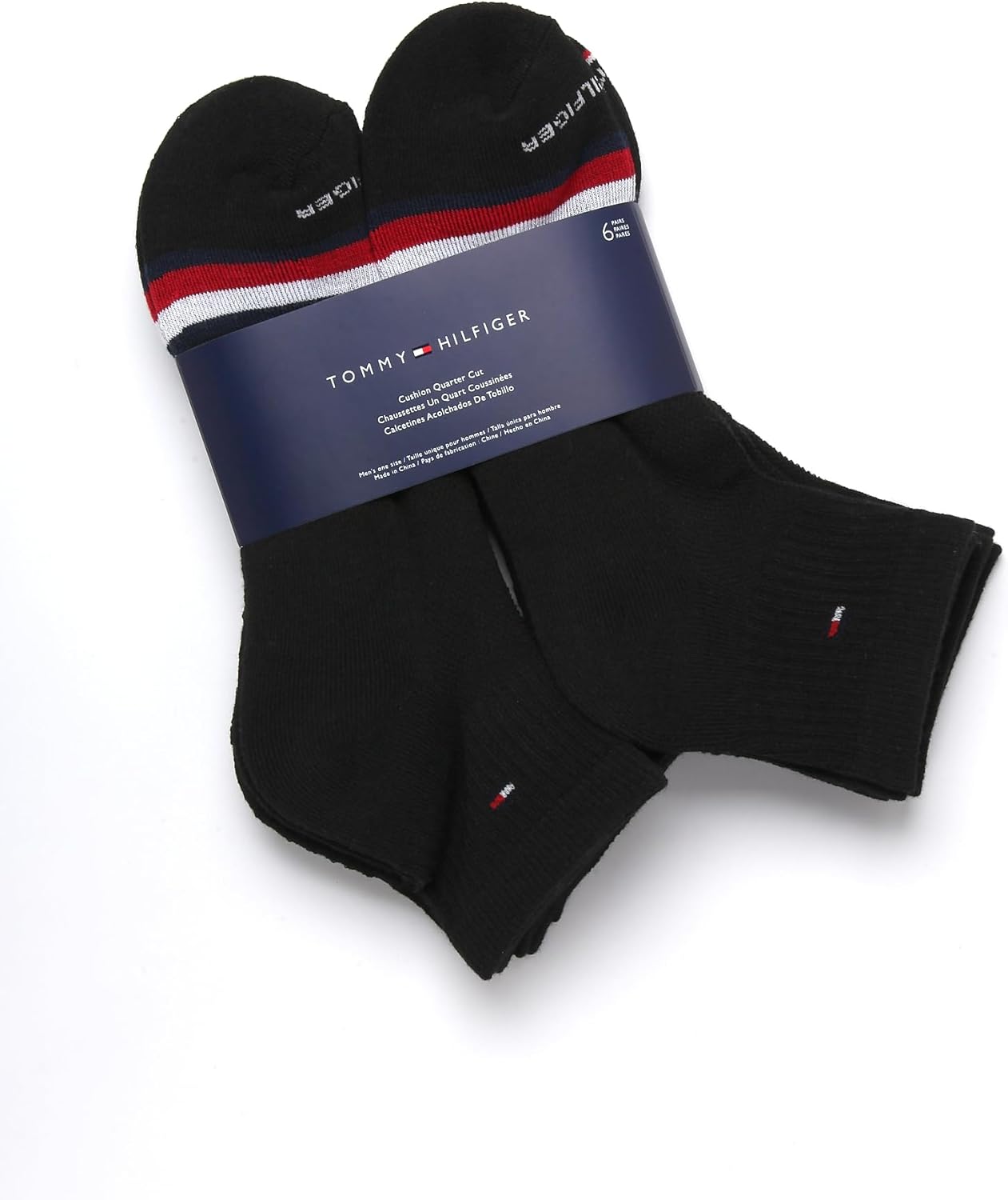 Tommy Hilfiger Mens Quarter Socks - 6 Pack Soft Cushioned Athletic Performance Ankle Socks for Men with Arch Support - Image 3