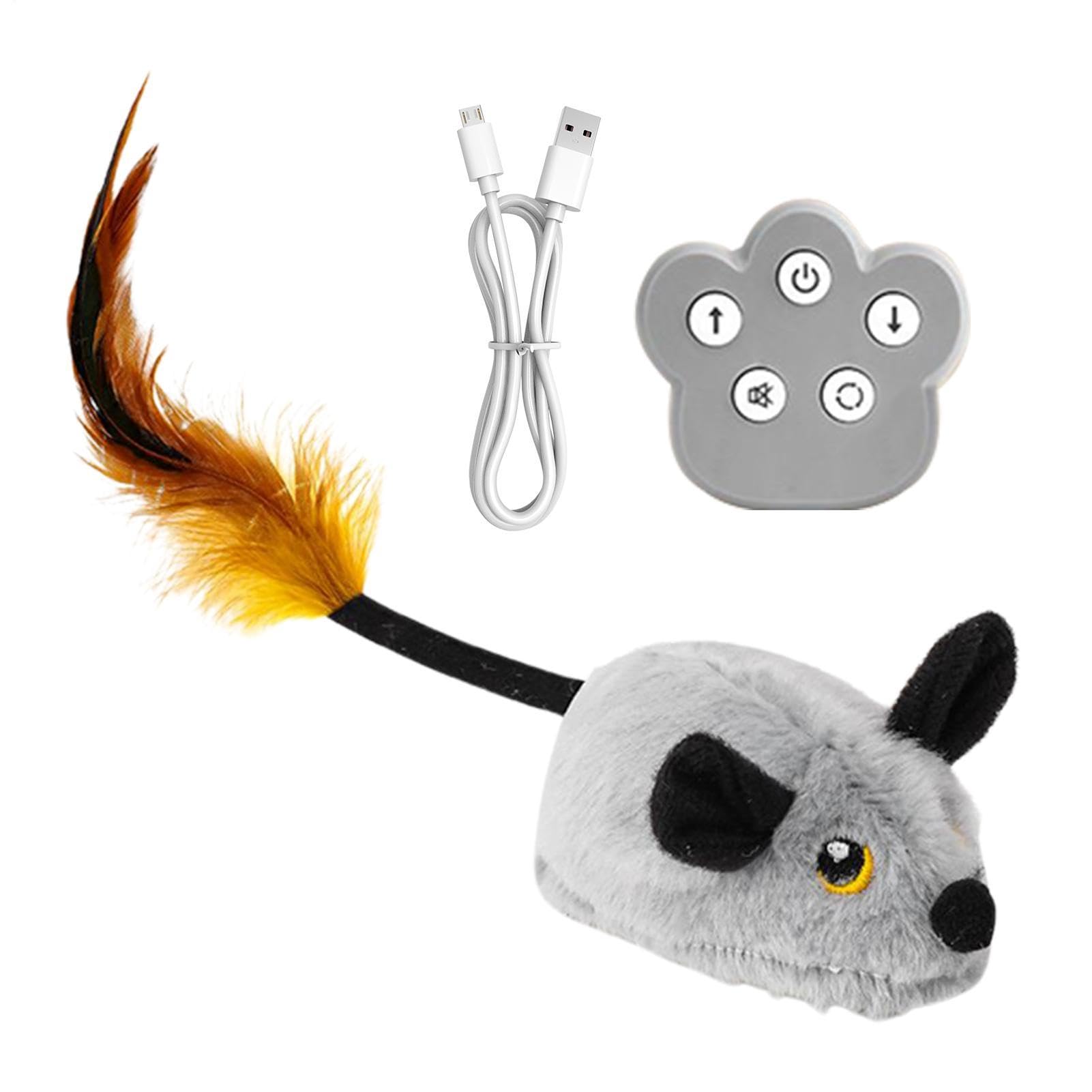 Evita el aburrimiento de tu gatito usando este ratón interactivo con mando
