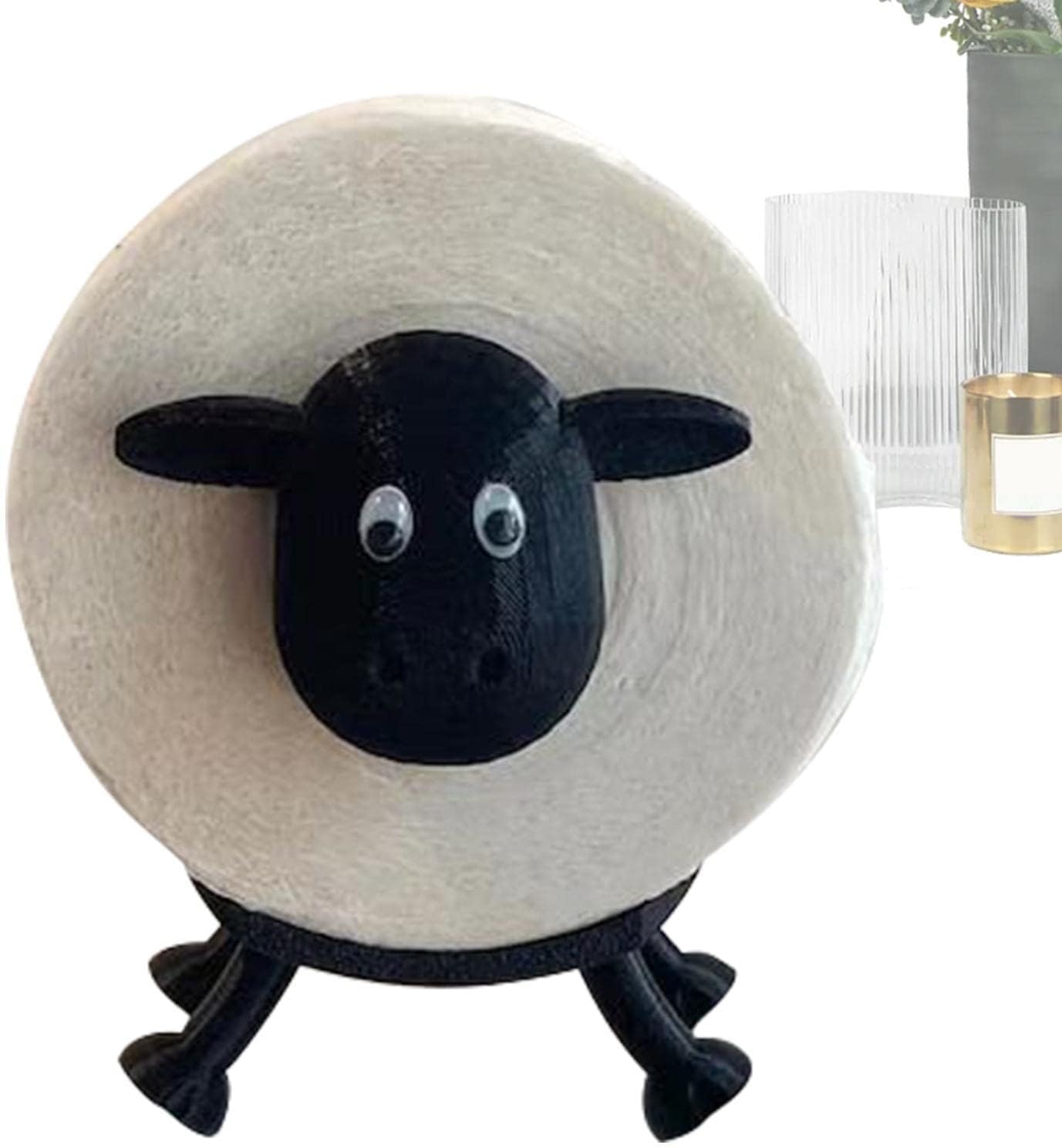Voiakiu Sheep Toilet Roll Holder, Toilet Roll Storage Rack, Free Standing Novelty Toilet Paper