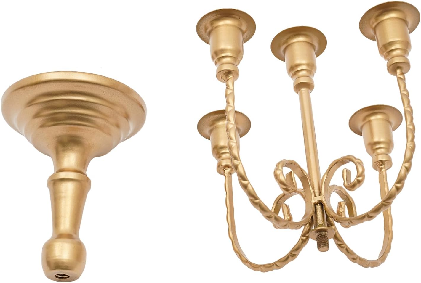6 PCS Candelabra Candle Holders for Pillar Candles, 5-Arms Retro Style, 7.87x11.81 Inch, for Weddings, Dinners, and Home Decor
