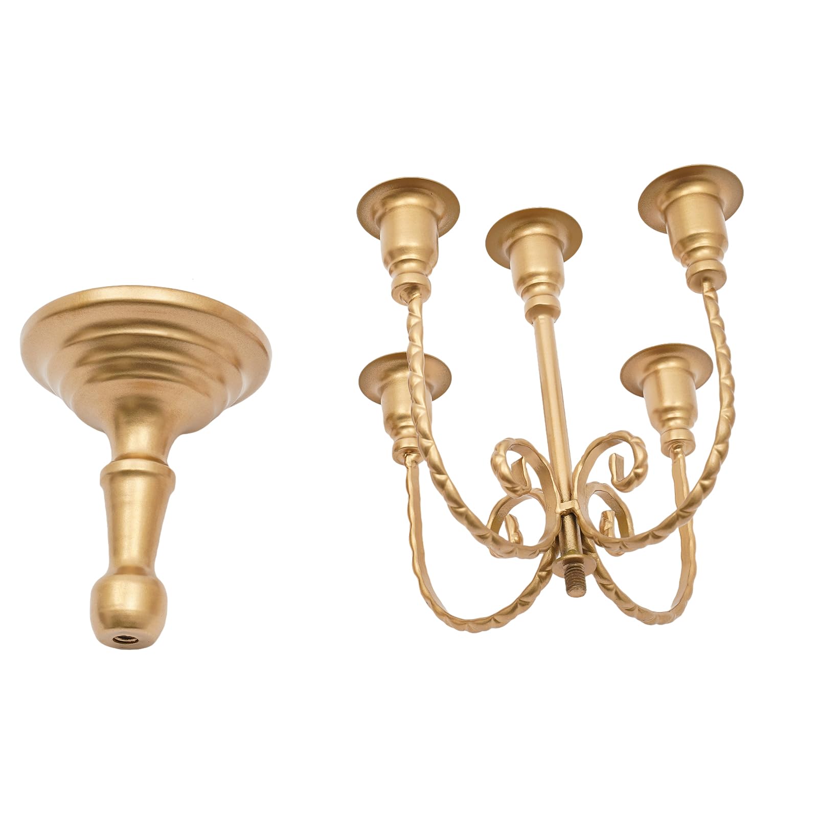 6 Stück Kerzenständer 5-Armig Metall Eisen Kerzenhalter für Stabkerzen, Kandelaber Kerzenleuchter für Kegelkerzen Party Hochzeit Tisch Mittelstücke Dekor (Gold)