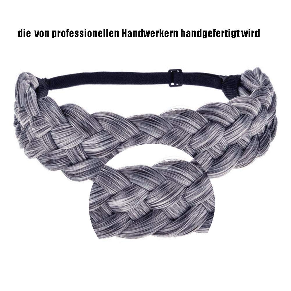 TOECWEGR Braided Hair Band, 5 Strands, Hair Scrunchie, Classic Chunky Elastic Synthetic Headband, Women's Beauty Accessories, B010 - Image 4