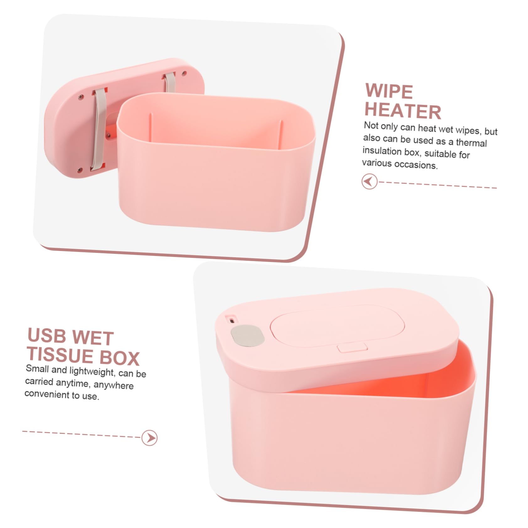 Calentador de Toallitas Húmedas USB Control de Temperatura para Viajes Coche Mantiene las Toallitas Calientes para Bebés para Uso Diario Casa Automóvil