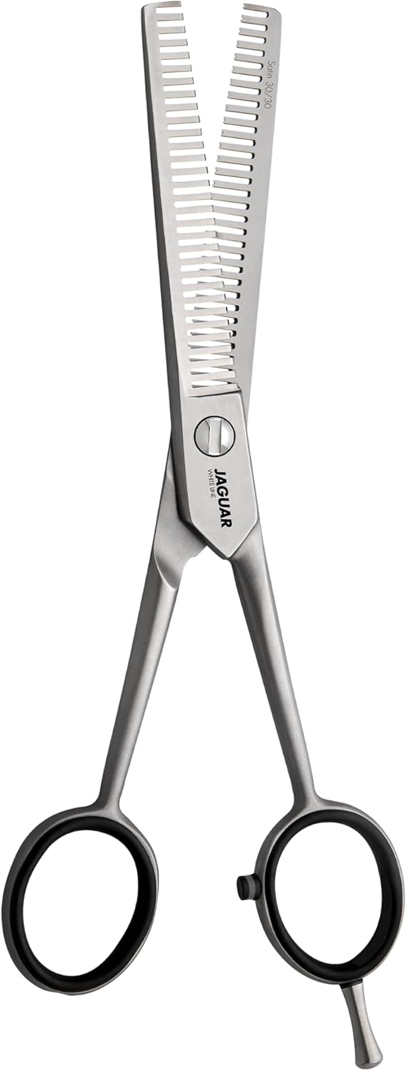 Jaguar Satin 30/30 Thinning and Texturizing Scissors, Right Handed Haircutting Shears, 6.0 Inch