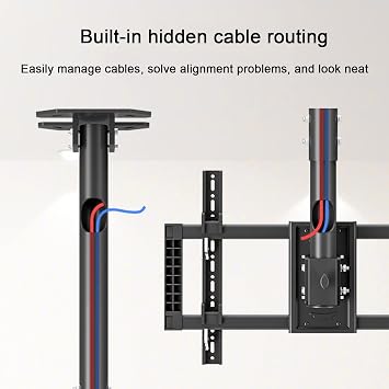 Adjustable Ceiling TV Mount Bracket,Tilt and Rotatable TV Stand,Fits 37-85inch TVs,Max VESA 600x400mm,with Loading 176 Lbs