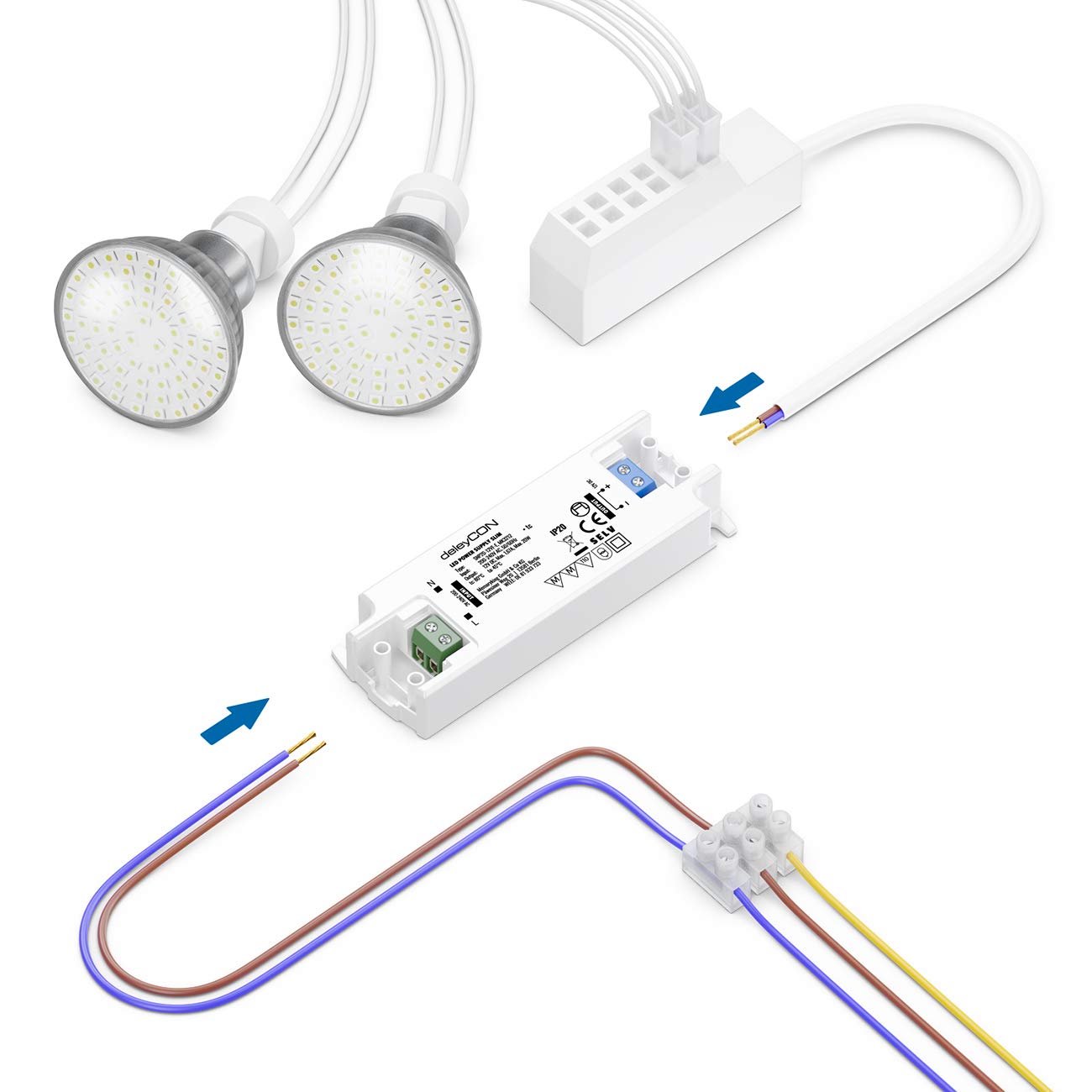 Alimentatore LED 12V DeleyCON 8W - Trasformatore Per Luci E Strisce LED - Foto 3