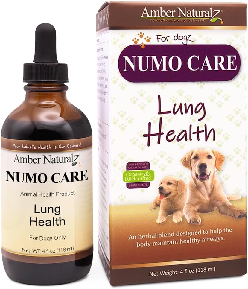Amber NaturalZ Numo Care Respiratory Support for Dogs | Herbal Formula to Help Maintain Normal Lung Function, Clear Airways, and Immune Health | Natural Aid for Breathing Comfort 4 Fluid Ounce