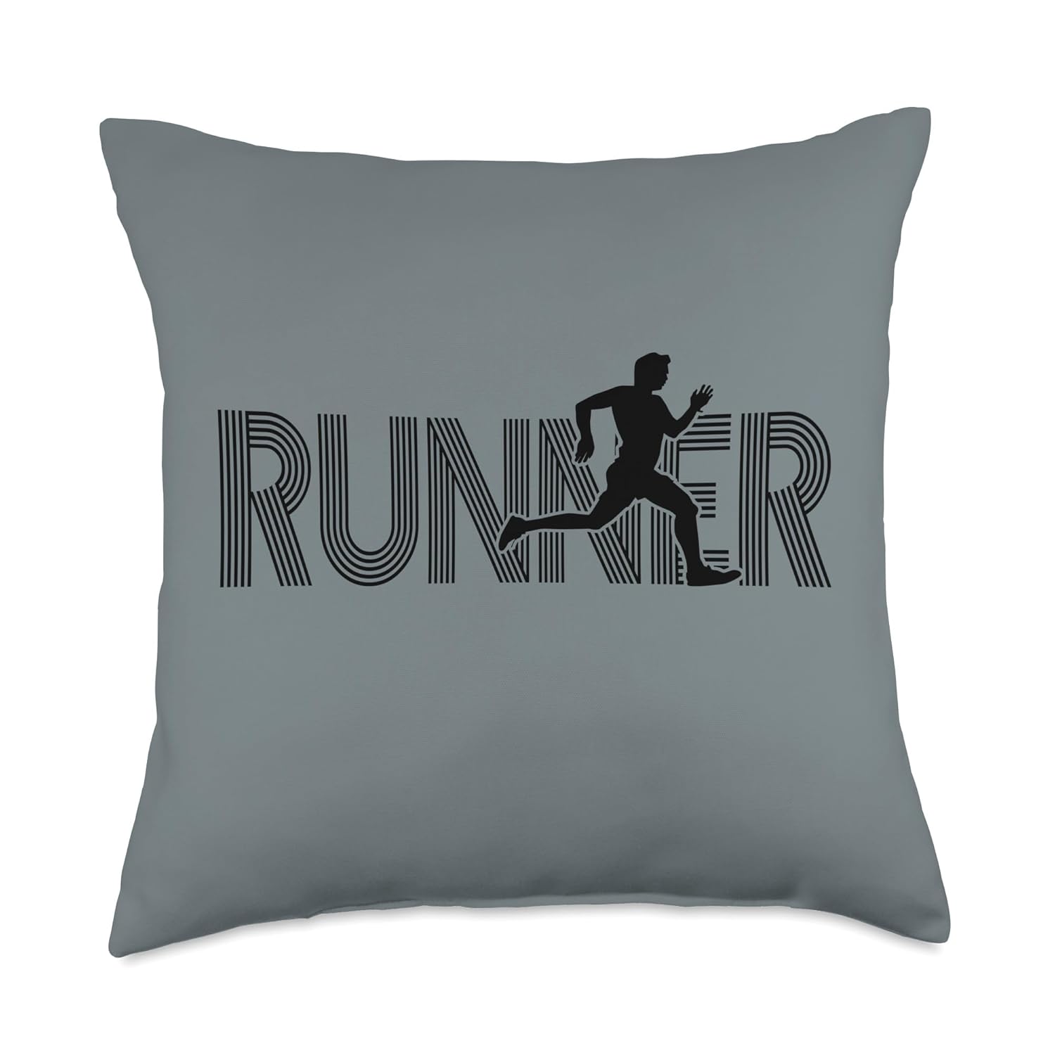Runner Track Field Cross Country Marathon Running Graphic Throw Pillow