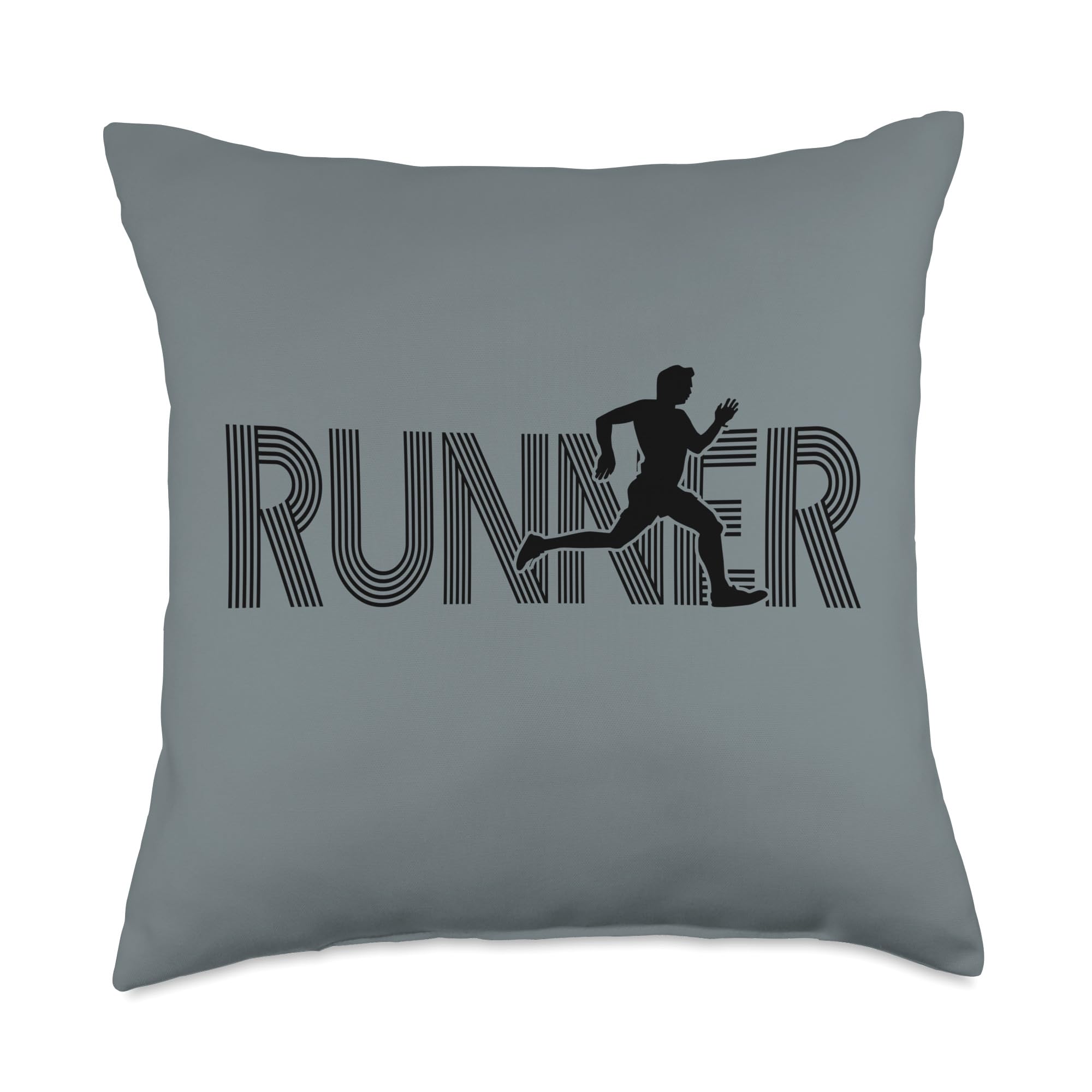 Runner Track Field Cross Country Marathon Running Graphic Throw Pillow