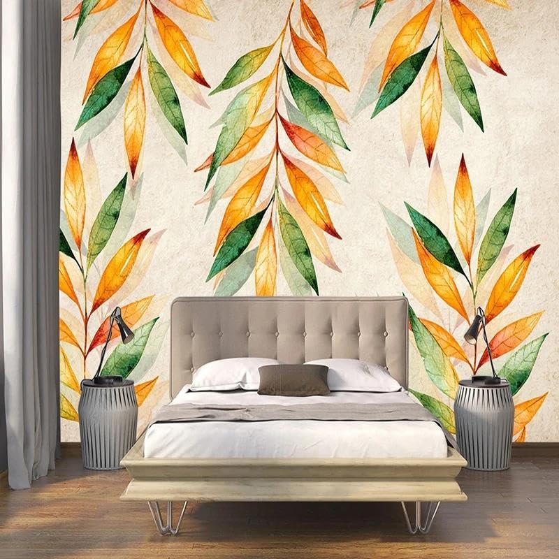 Papier peint mural 3d feuillage frais pour chambre apaisante