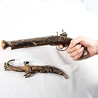 Vista 7 de Juego de espada pirata y pistola de juguete con funda, daga de plástico para niños, accesorios de disfraz de Halloween