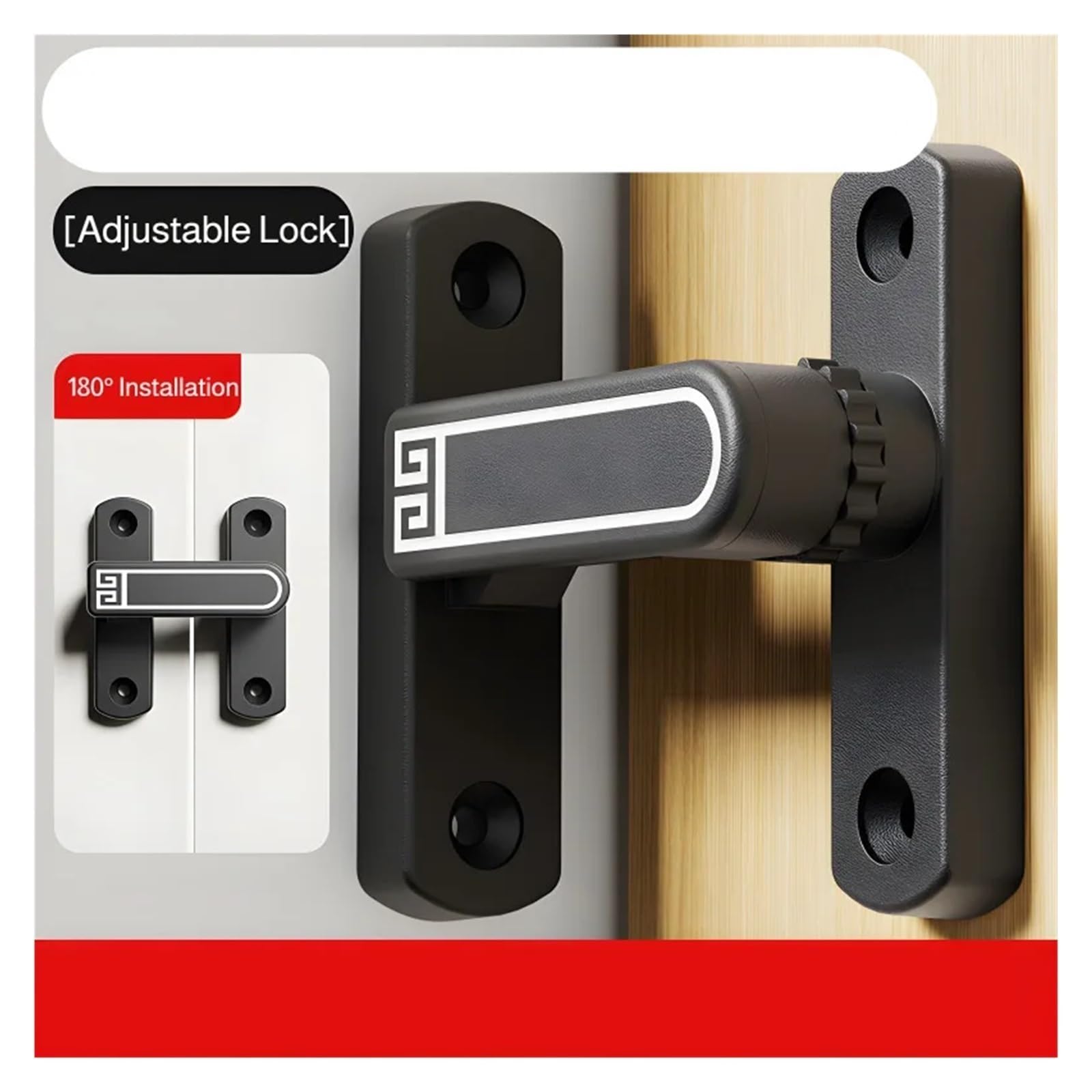 2PCS for Uso Domestico Hasp 90° Serratura Della Porta Fermo Regolazione Girevole Bagno Scorrevole Fibbia Senza Punzonatura Per Porte Finestre