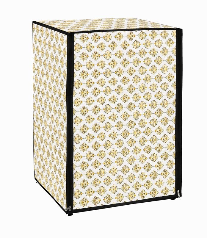 Image of PVC Fully Automatic Front Load Washing Machine Cover Compatible For IFB 7 Kg, 7.5 Kg, 8 Kg, 8.5 Kg, 9 Kg Dimension 62 D X 64 W X 86 H Centimeters, Dmass Gold.