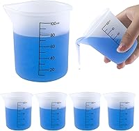 TKYZMS 4 Pack Reusable Silicone Measuring Cups 100ml - Flexible Laundry Detergent Dispensers for Laundry, Crafts, Bathroom & DIY