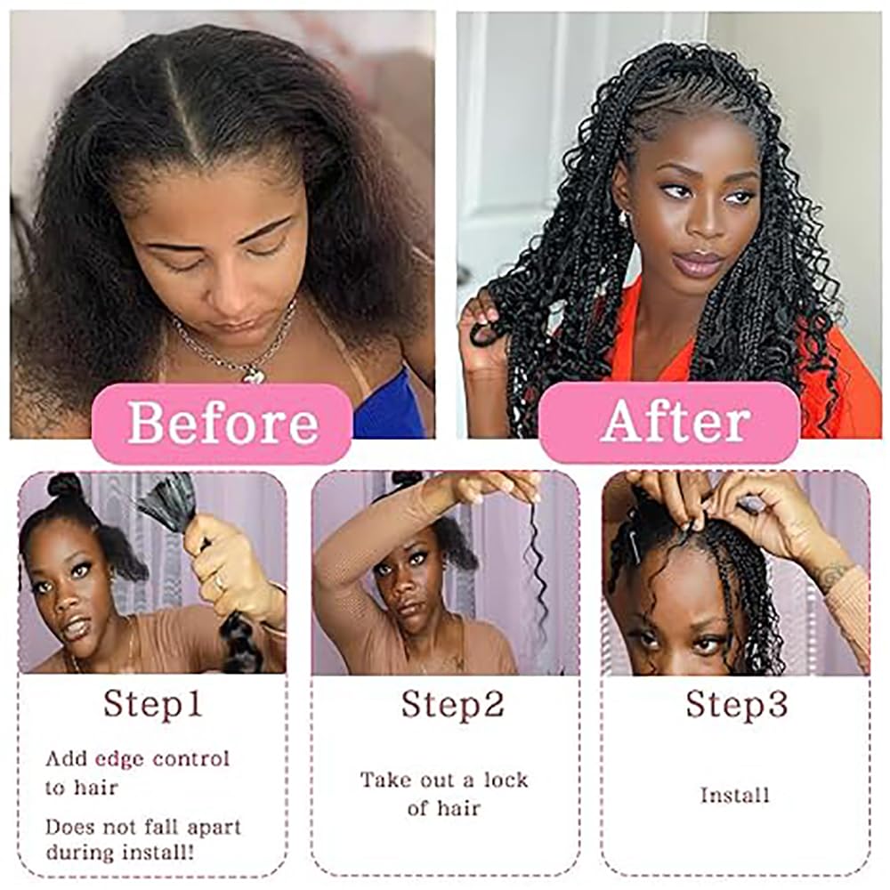 Echthaar Tressen Deep Wave Human Braiding Hair for Boho Braids #613 Blonde Color Menschliches Haar Human Hair Extensions No Weft Weave 50g/Piece 22 22 22 Zoll