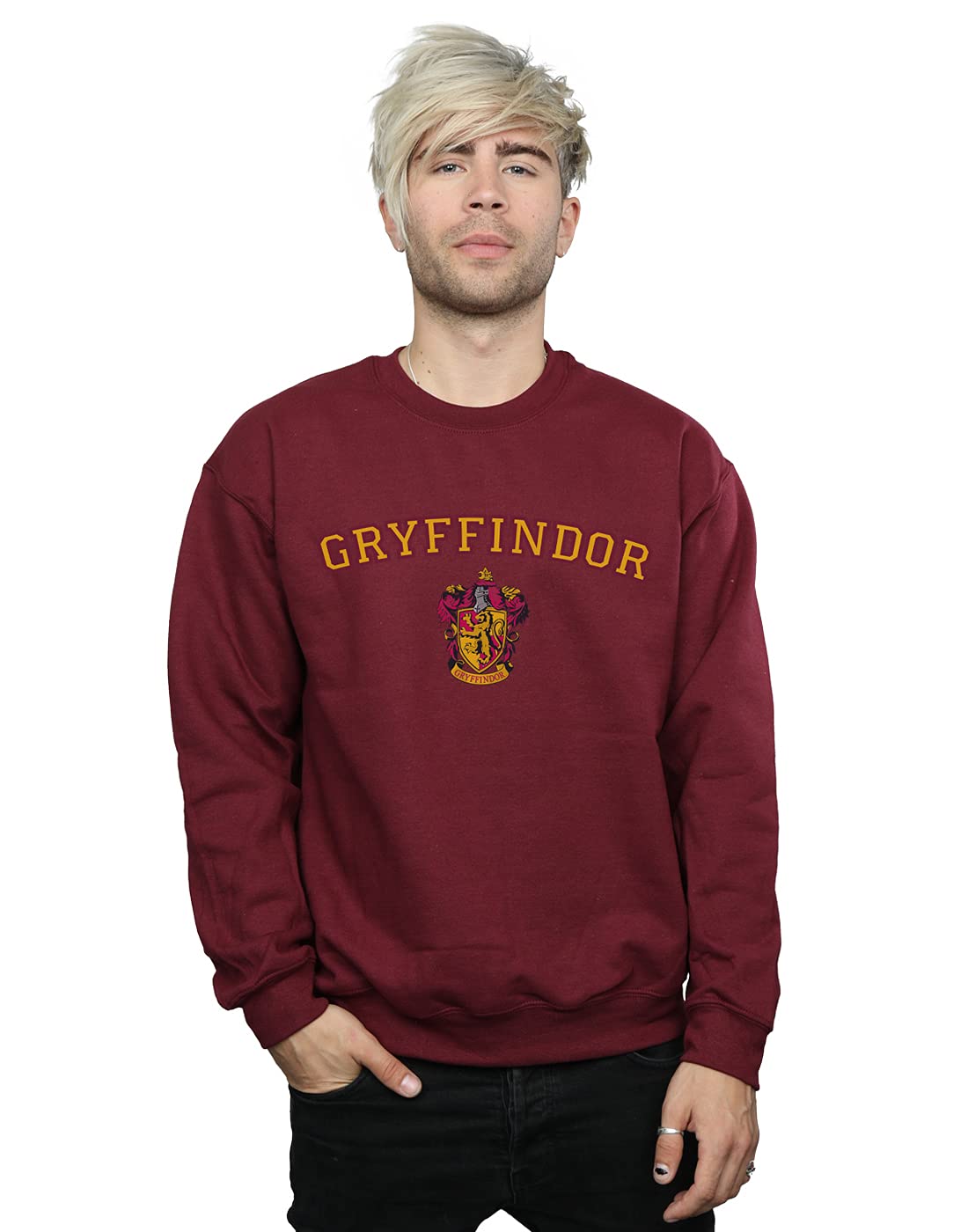Absolute Cult Men's Burgundy Harry Potter Gryffindor Crest Sweatshirt Small