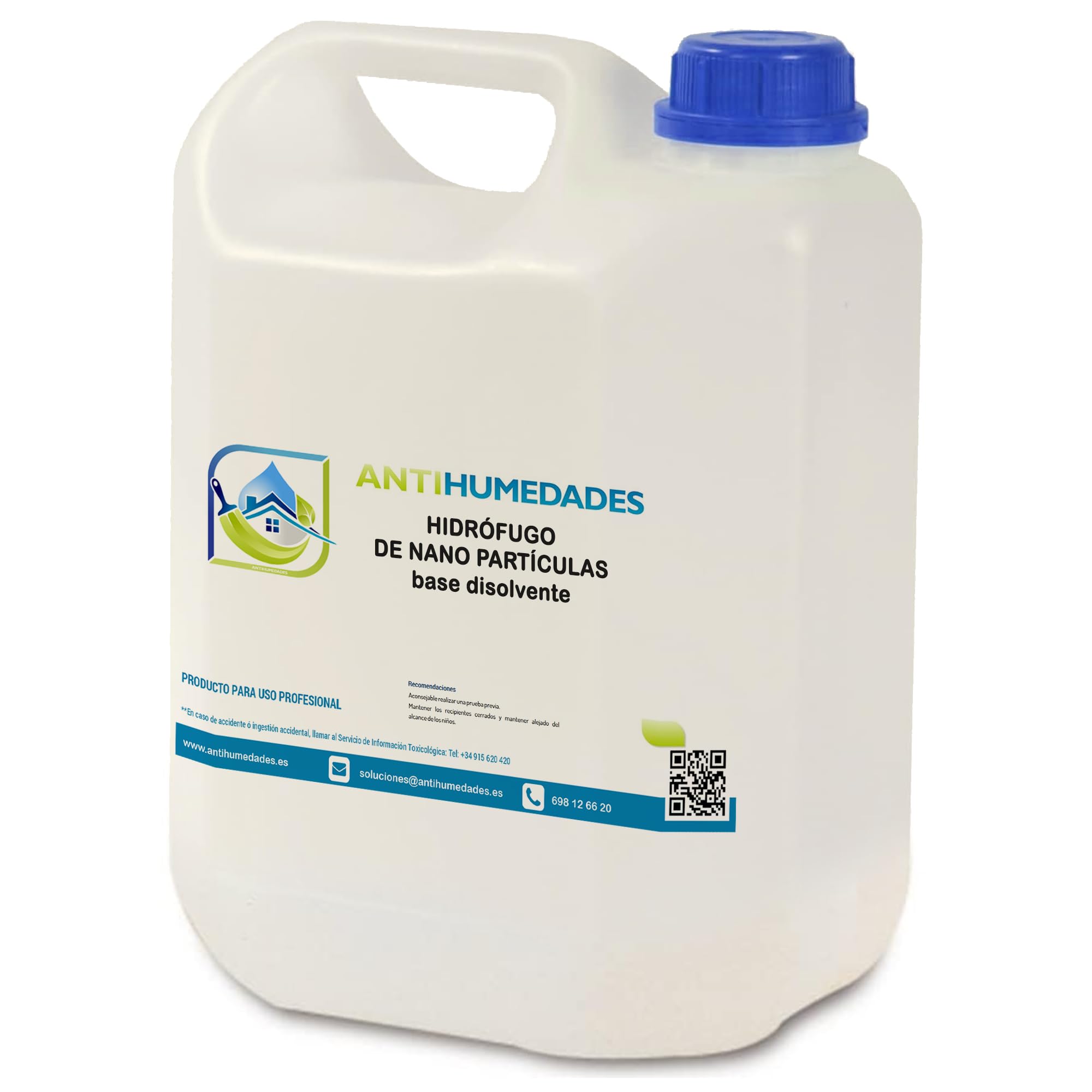 Hidrófugo Nanopartículas Larga Duración 25L Base Disolvente | Impermeabiliza y protege fachadas y tejados contra la lluvia. Penetra en piedra, ladrillo y hormigón sin cambiar su aspecto.