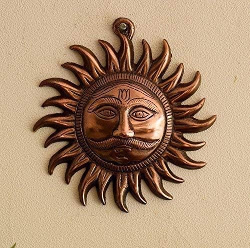 Vastu Sun Surya - Colgante de pared de cobre para el hogar, oficina, entrada, protege su entorno de todo y cualquier tipo de negatividad, mal de