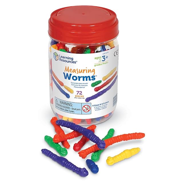 Learning Resources Gusanos par medir Measuring Worms (Juego de 72)