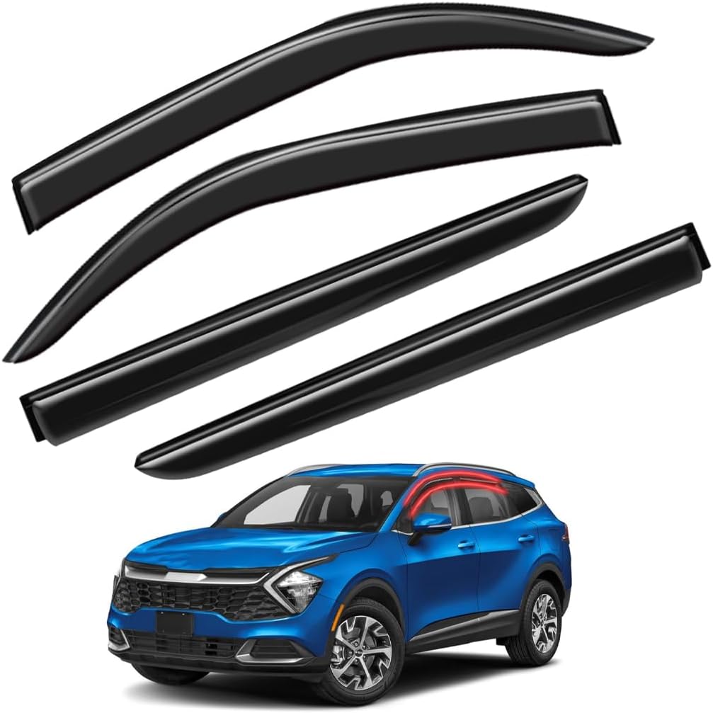 Window Visors Rain Guards FIT 2023 Kia Sportage  Side Window Deflectors Vent Shades Sun/Rain Guards for Front and Rear Windows, 4PCS Tape-On Set