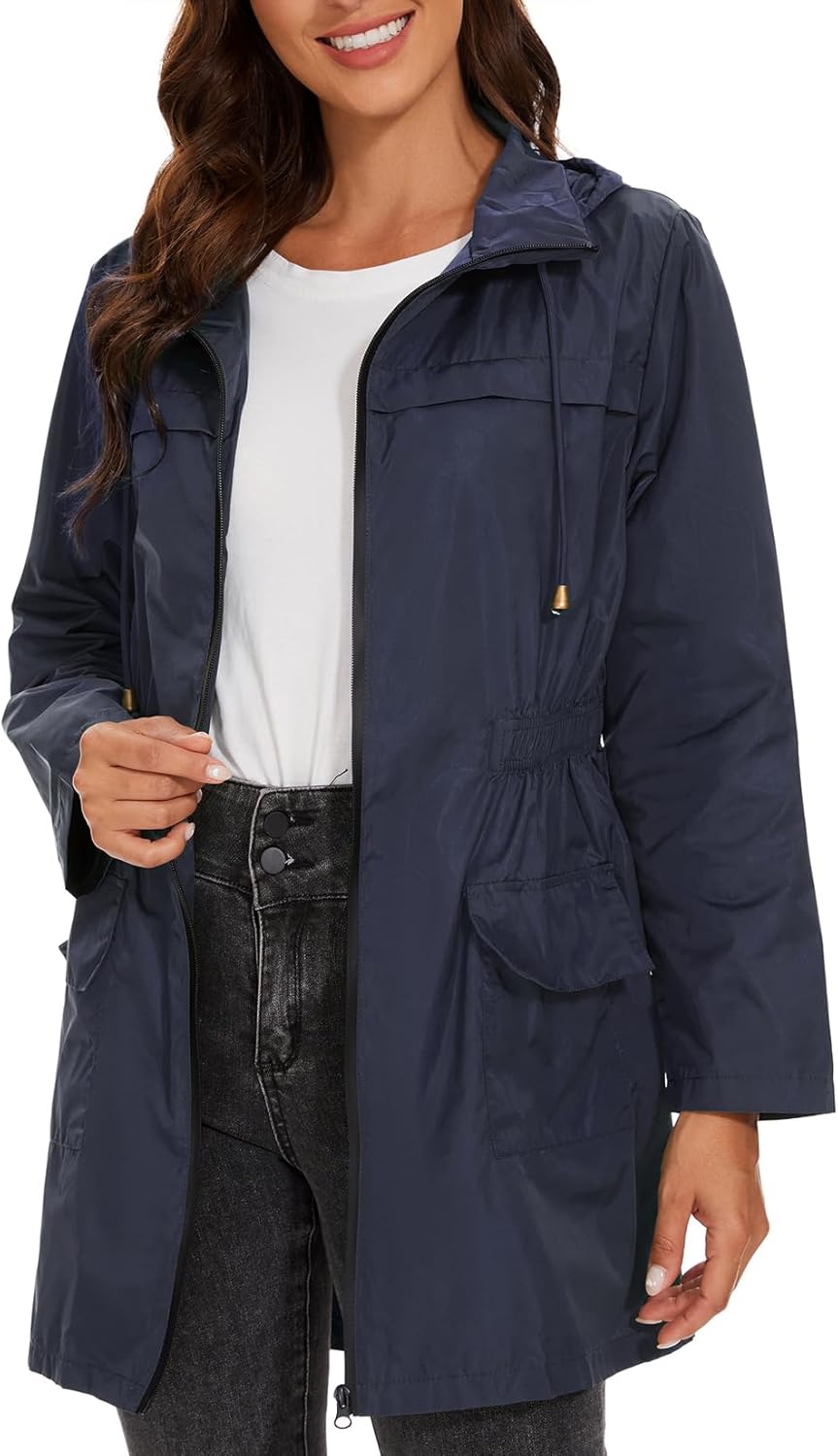 Century Star Packable Rain Jackets Waterproof Womens Rain Coats with Hood Lightweight Windbreaker Jacket - Image 4