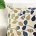 CaliTime Cushion Cover Throw Pillow Case Shell for Couch Sofa Home Decoration Luxury Chenille Cute Leaves Both Sides 18 X 18 Inches Ecru Blue