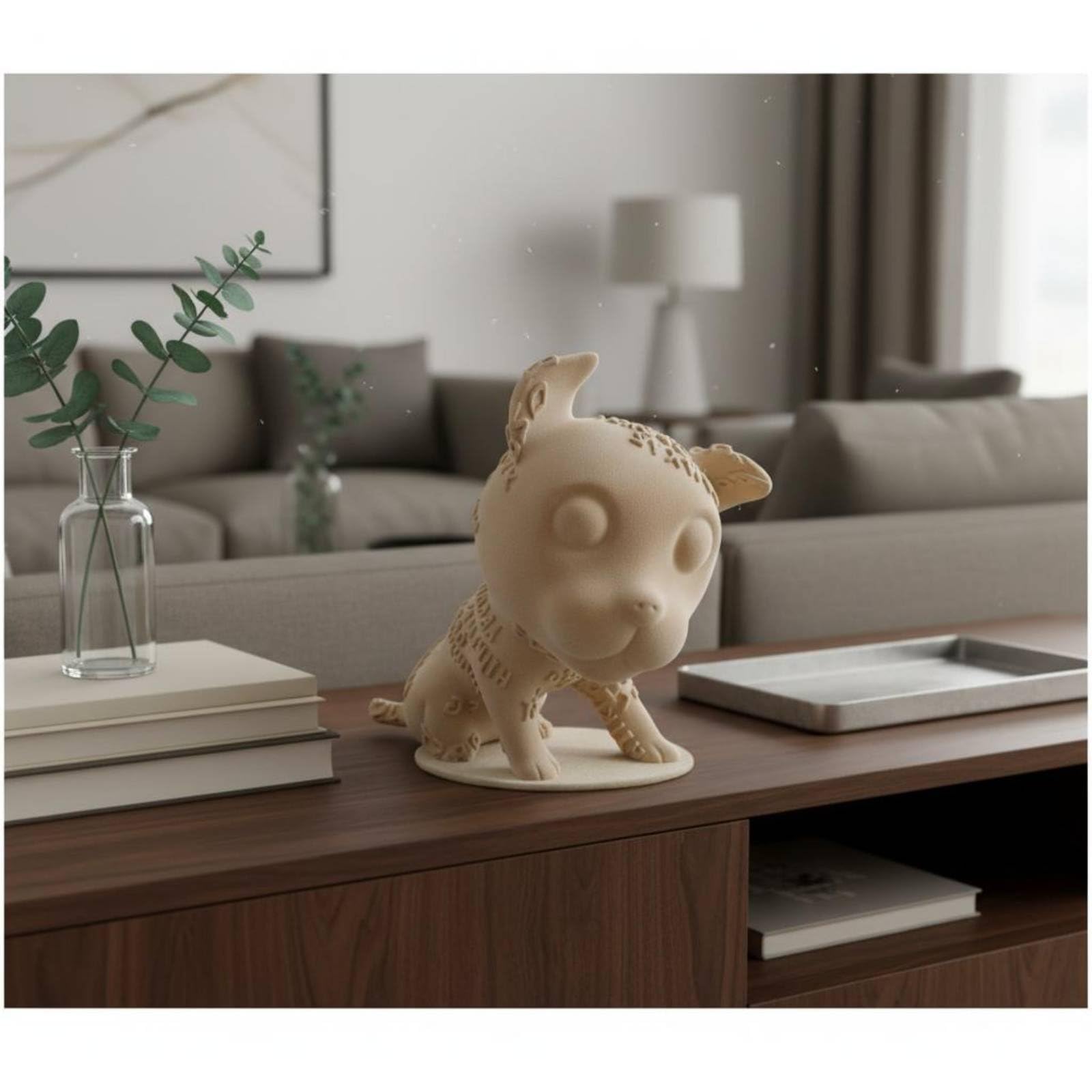 Scultura Cane Cartoon Statua Decorativa Figurina Cucciolo Ornamento Resina con Stile Moderno Leggero E Punto Focale Accogliente Adatta a Soggiorno, Marrone, B