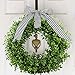 GTIDEA Eucalyptus Wreath 16-17 inches Front Door Wreath Spring Greenery Wreath Artificial Eucalyptus Leaves Wreath for Home Wall Wedding Christmas Decor