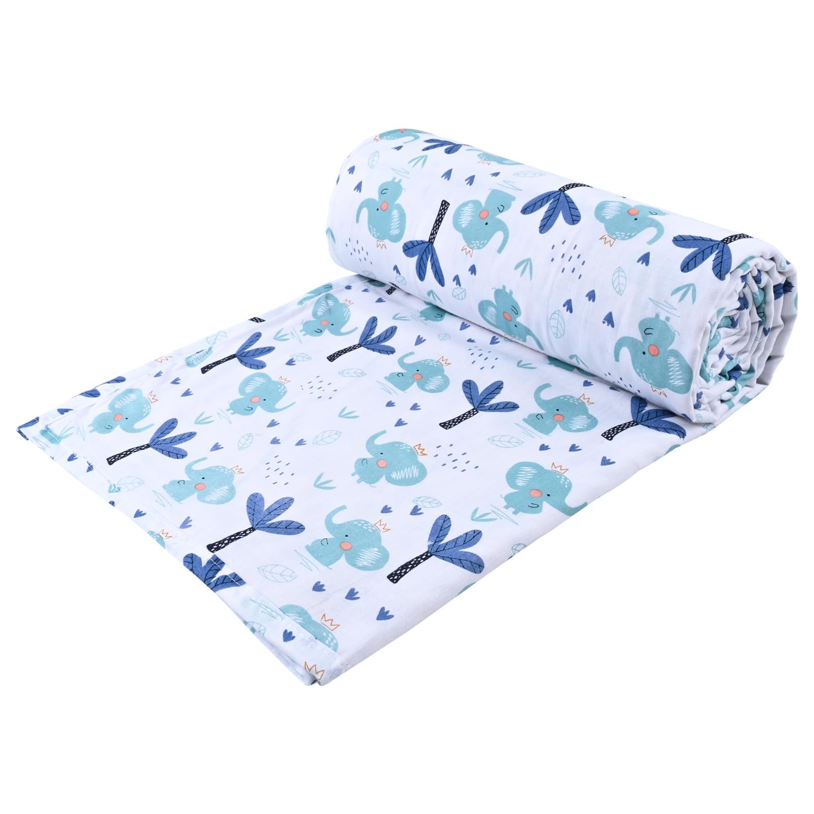 Trance Home Linen 100% Cotton | New Born Baby Blanket | Baby Dohar Swaddler Comforter | Warm Baby Essential (1 Year to 3 Year 100x140 Centimeters | Elephant) 1