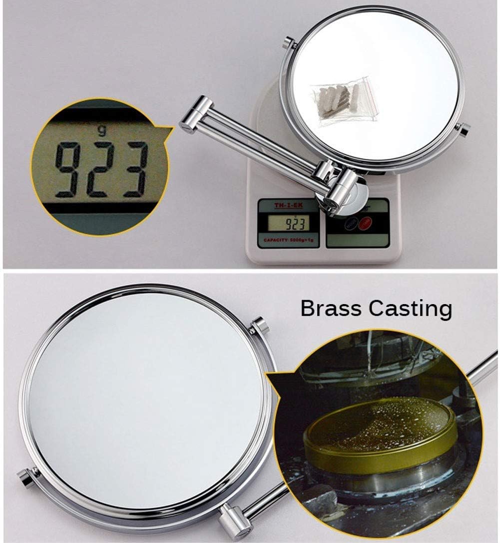 Vanity Mirror 8 inch Double Sided Wall Mount Makeup Mirror with Magnification,Two-Sided 360°Swivel Extendable Cosmetic Mirror Bathroom Shaving Mirror/Black Bronze