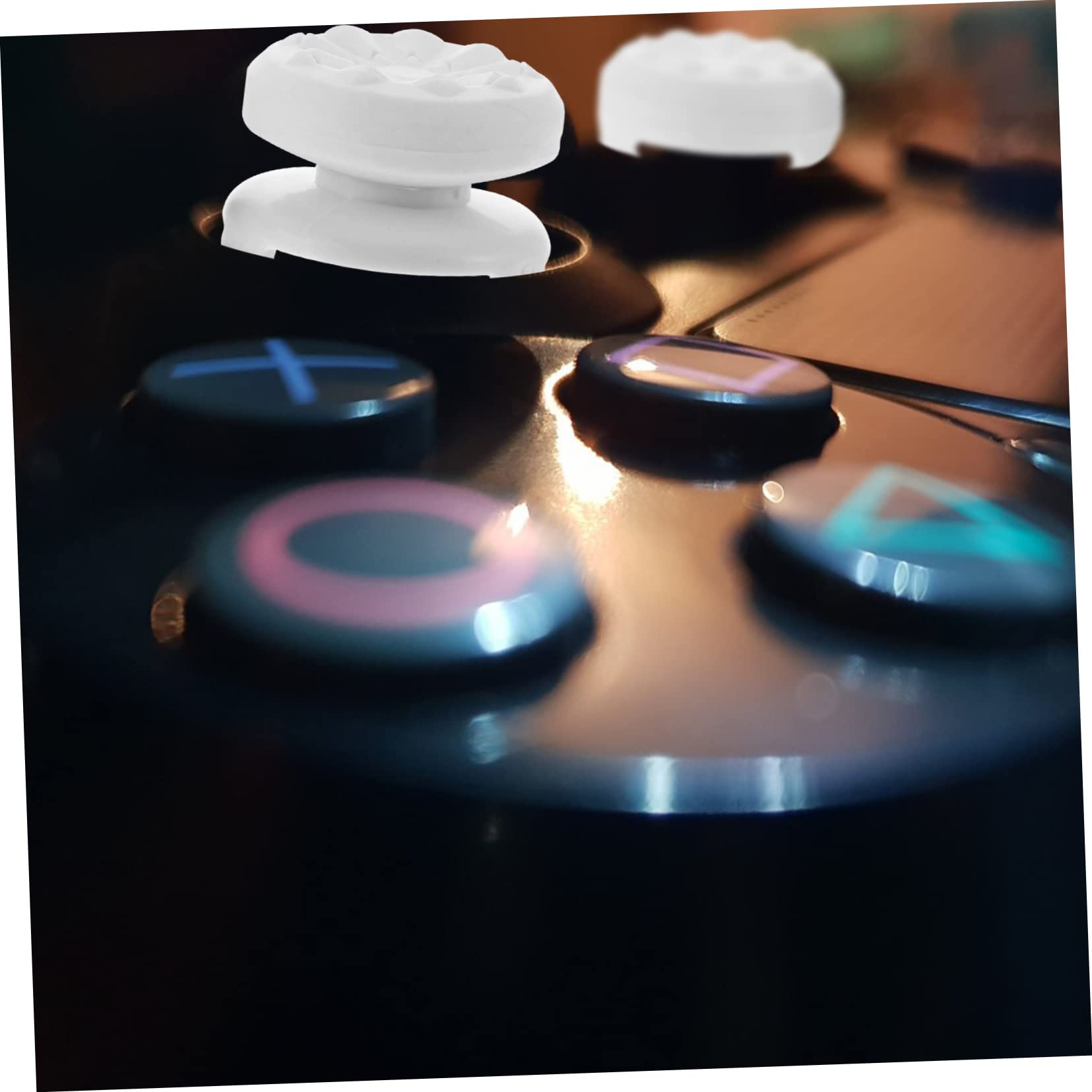 2 Pezzi Ps4ps5 Rocker cap Joystick Controller Thumb Grip Stick Cover Pulsante in Silicone Console di Gioco Bianco