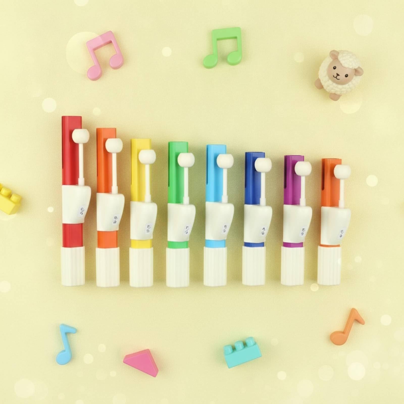 8 Pezzi Percussione Percussione Educativa con Impugnatura Ergonomico Strumento a Manuale Facile da Usare per Bambini