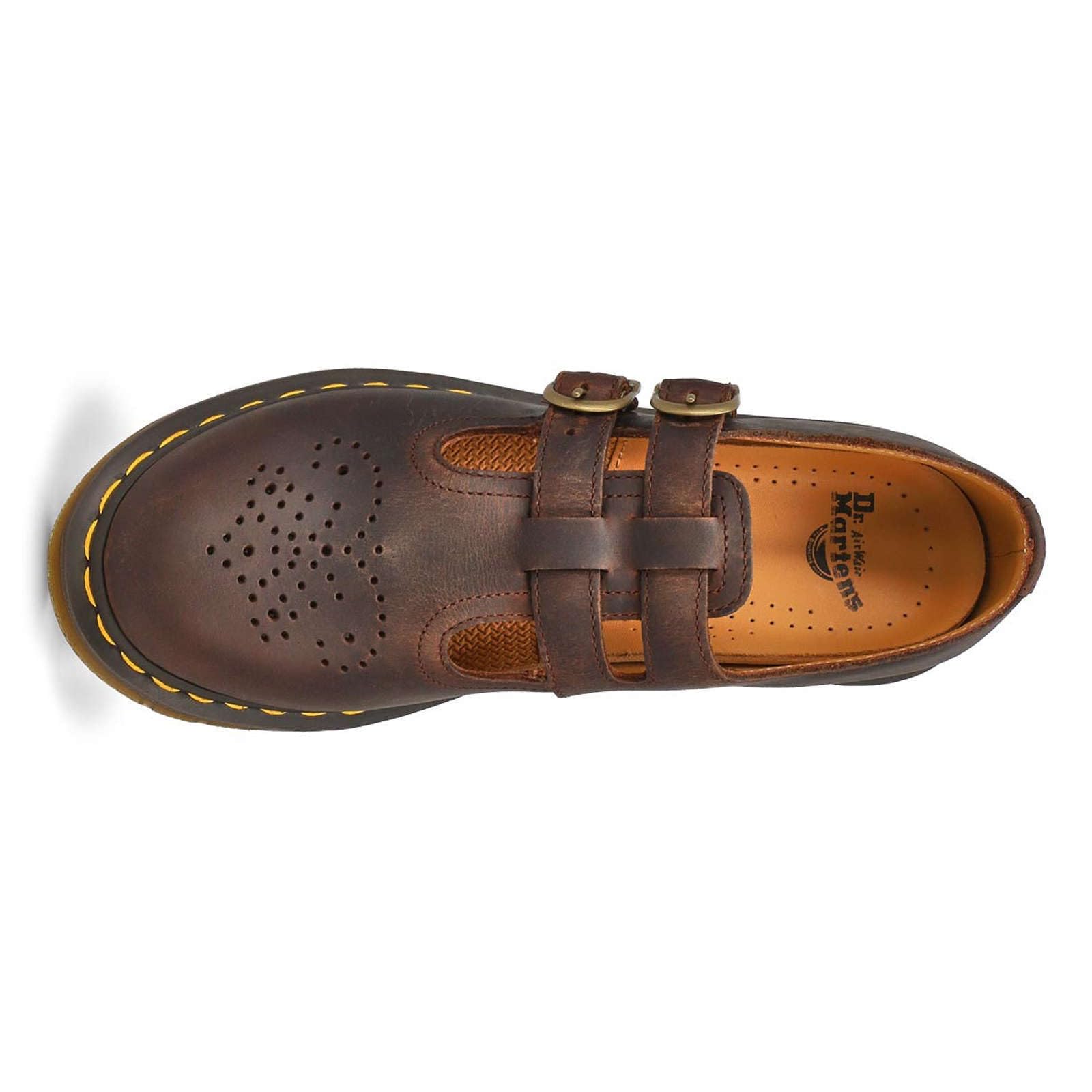 DR. MARTENS 8065 Mary Jane Shoe, Oxford Mujer, Dark Brown Crazy Horse, 40 EU