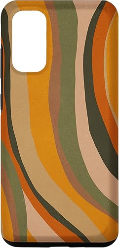 Galaxy S20 Retro Boho Jungle Estética Abstracto Ondulado Líneas Arena Verde