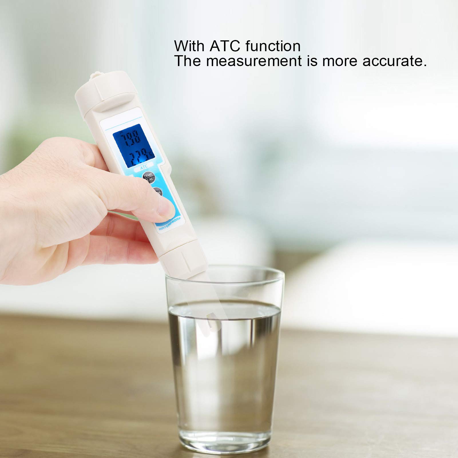 Bolígrafo Probador de Calidad del Agua Multifuncional 5 en 1 pH/EC/TDS/Medidor de Temperatura/Salinidad Monitor de Calidad del Agua para Acuario 188x38x38mm