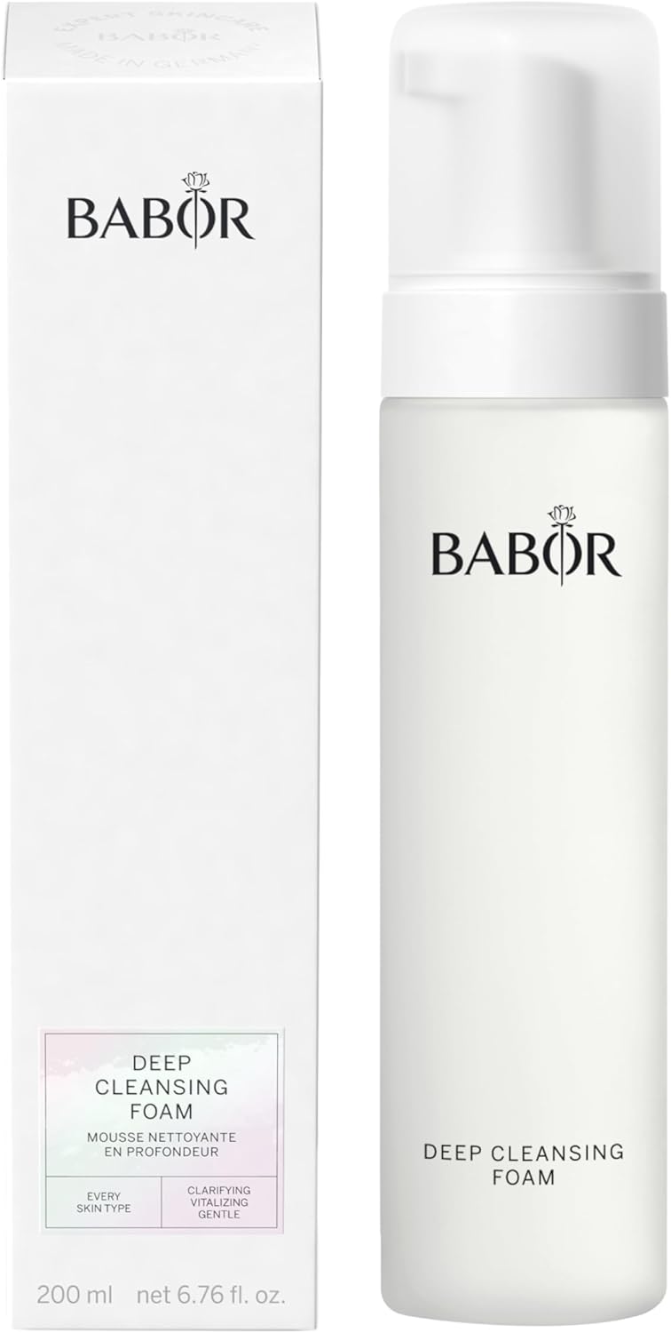 BABOR Cleansing Cleansing Foam voor gemengde en olieachtige huid, verfrissend reinigingsschuim voor dagelijkse gezichtsreiniging, veganistische formule, 1 x 200 ml