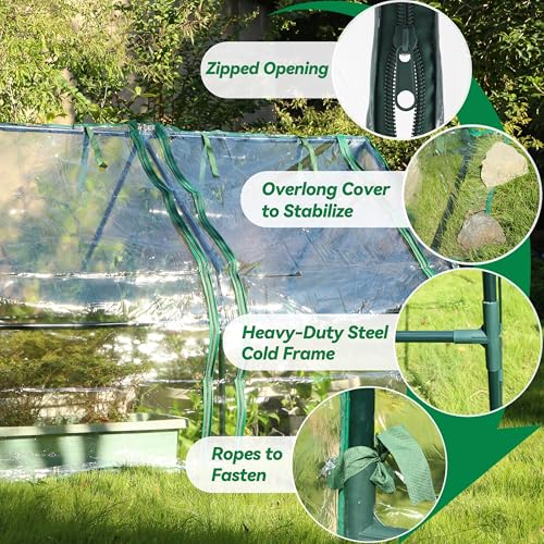 Gardzen Mini Greenhouse 71.7"(L) x36.2(W) x42.5(H) - Image 4