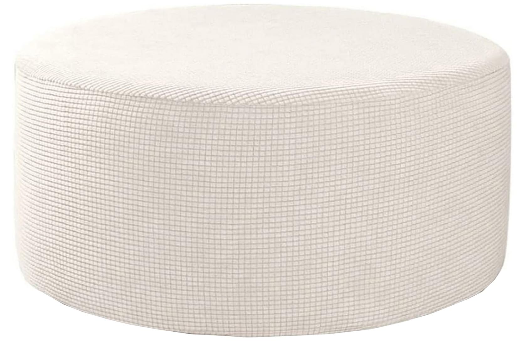 Odaima Round Ottoman Slipcover 36/24 inch Stretch Jacquard Round Ottoman Cover Foot Stool Cover Washable Storage Ottoman Cover Protector Footstool Cover with Elastic Bottom(#4,95x95cm/37x37in)