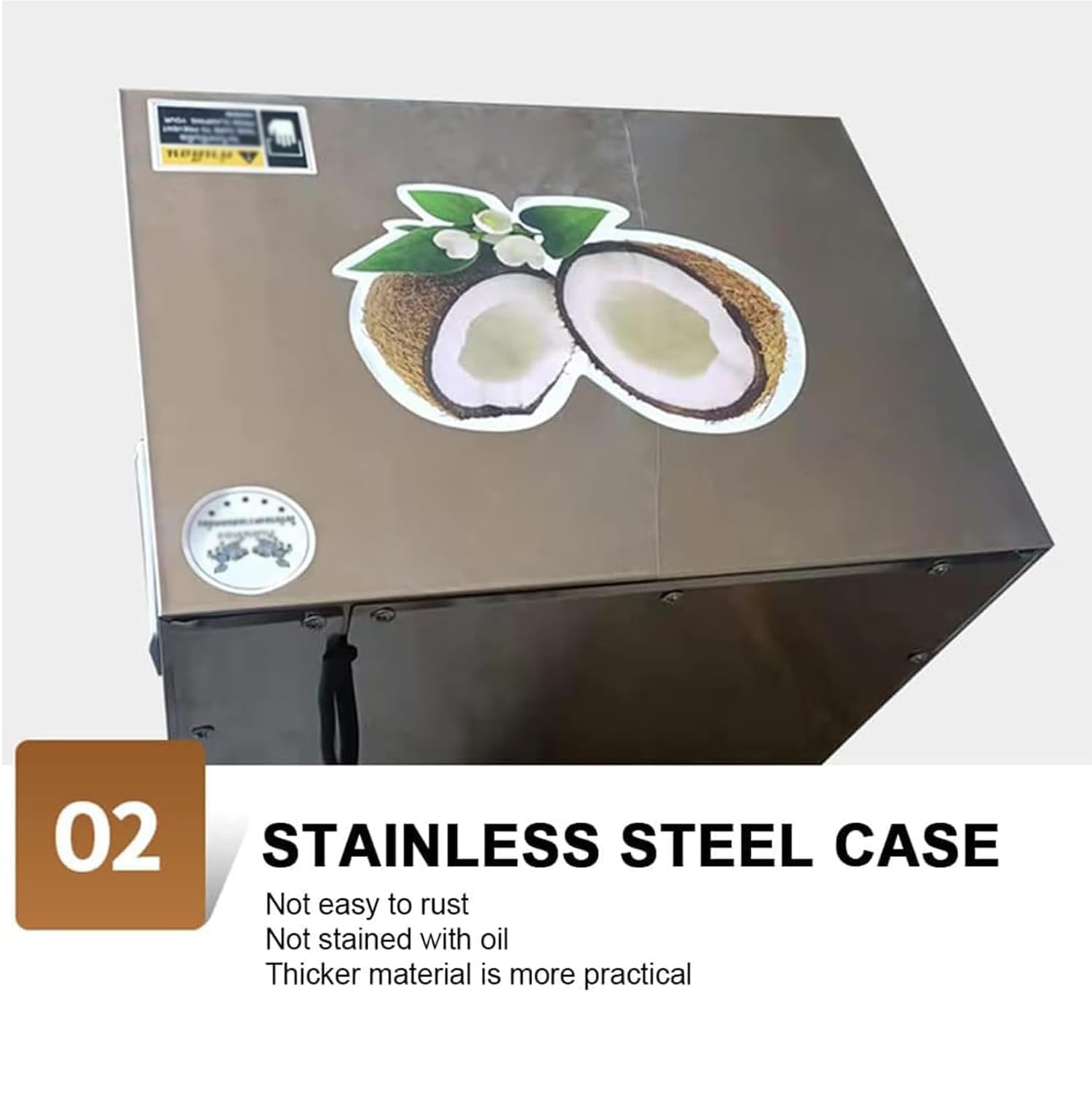 Rallador eléctrico de coco, 300 W, comercial, 50-60 unidades/hora, acero inoxidable, fácil de limpiar, sin montaje, versátil para frutas