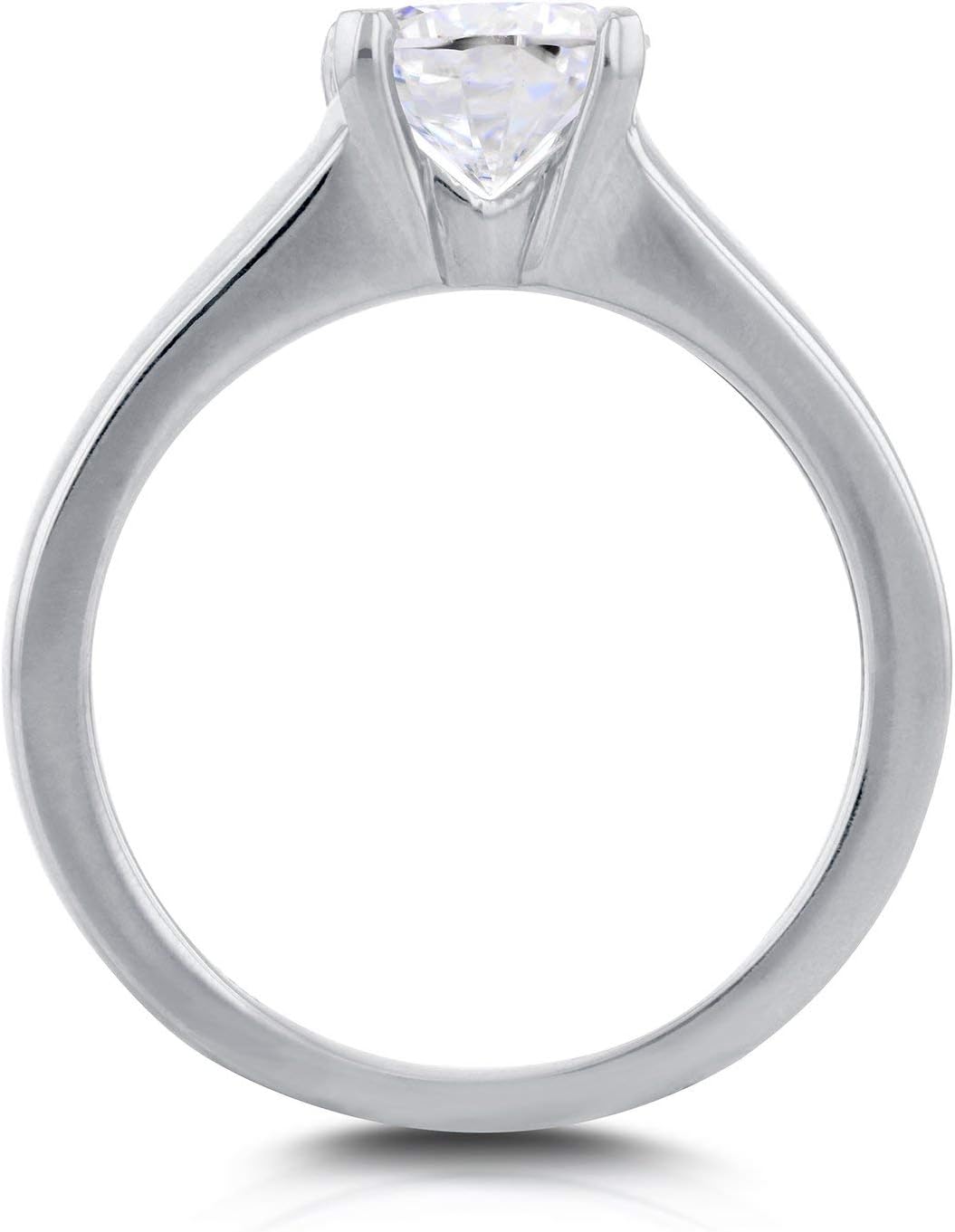 Kobelli 14k White Gold Round Moissanite Classic Solitaire Ring 1 CTW