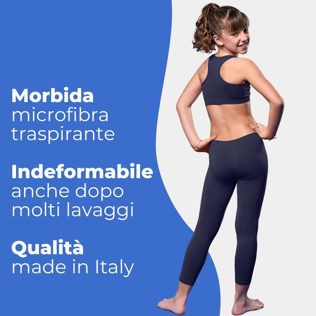 FOCENZA Leggings Bambina o Bambino in Microfibra | 3 Pezzi | Vari Colori | Pantacollant Unisex | Ideali per Lo Sport | Made in Italy